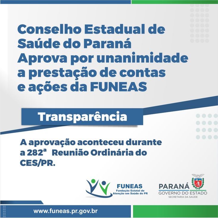 Conselho Estadual de Saúde do Paraná aprova contas da Funeas 2020