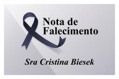 Nota Falecimento - Cristina Biesek - Galeria